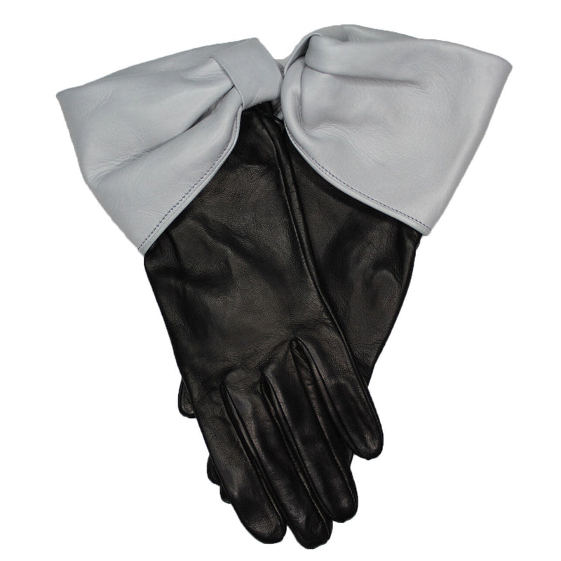 Gants Femme Cuir Contrasté Doublé Soie-Julie