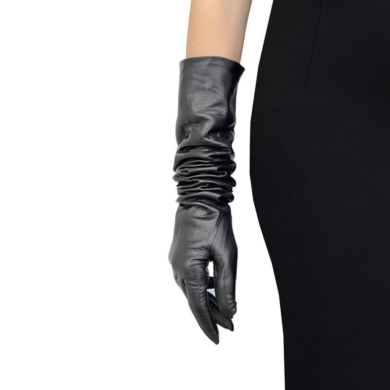 Gants d'opéra longs en cuir pour femmes - Montserrat 12BT