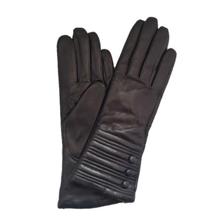 Gants en cuir doublés de cachemire pour femmes avec détail de style bracelet - Marianne