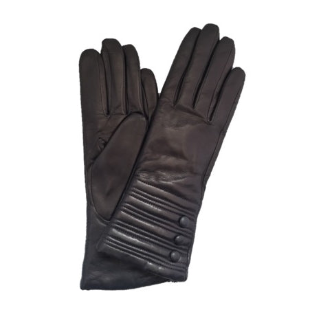 Gants en cuir doublés de cachemire pour femmes avec détail de style bracelet - Marianne