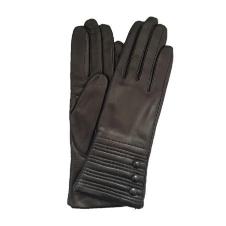Gants en cuir doublés de cachemire pour femmes avec détail de style bracelet - Marianne