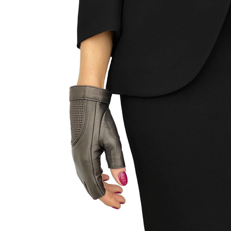 Gants de conduite en cuir sans doigts pour femmes - Rachel Weave