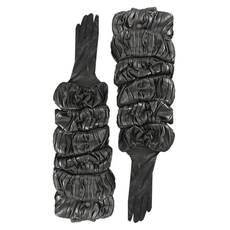 Gants en cuir froncés aux coudes pour femme - Montserrat Bubble 2