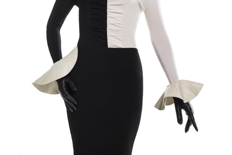 Gants en cuir d'agneau surdimensionnés à poignets contrastés pour femmes - Danielle 4