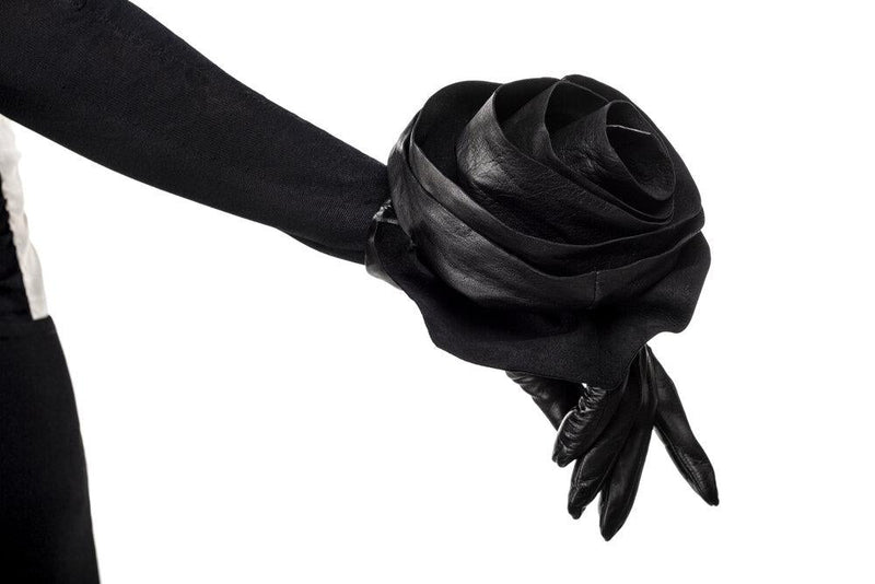 Gants en cuir de luxe doublés de soie pour femmes - Rose pivoine