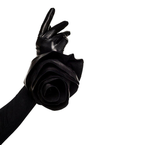 Gants en cuir de luxe doublés de soie pour femmes - Rose pivoine