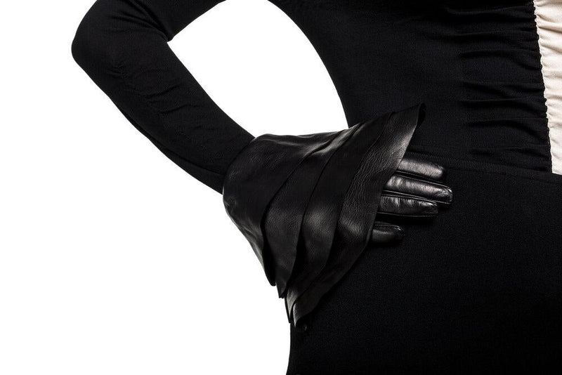 Gants Femme Cuir Noir Doublé Soie-Molly 2