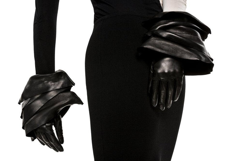 Gants Femme Cuir Noir Doublé Soie-Molly 2