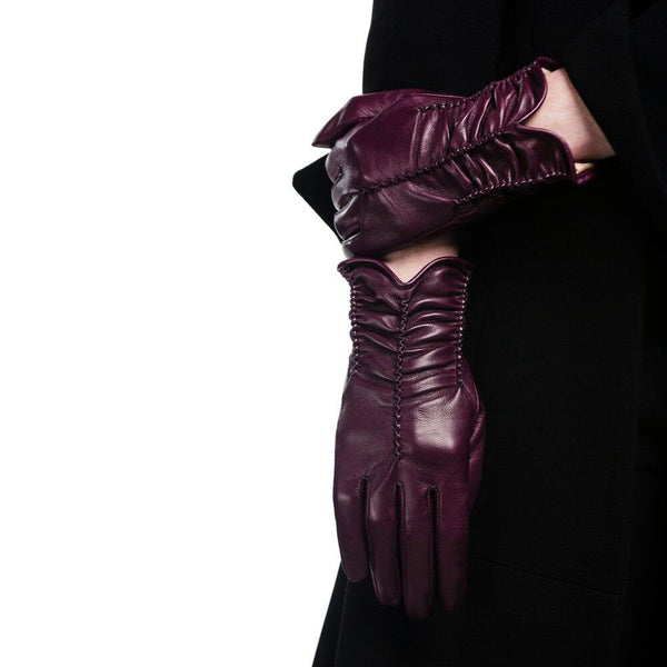 Gants en cuir d'agneau doublés de soie pour femmes - Renee