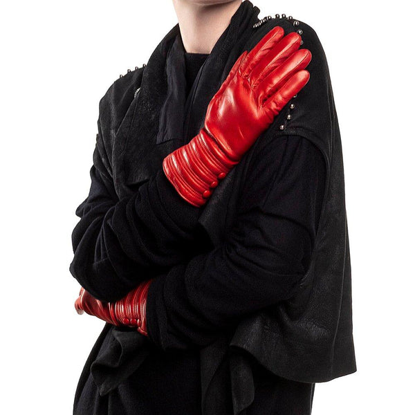 Gants en cuir doublés de cachemire pour femmes avec détail de style bracelet - Marianne