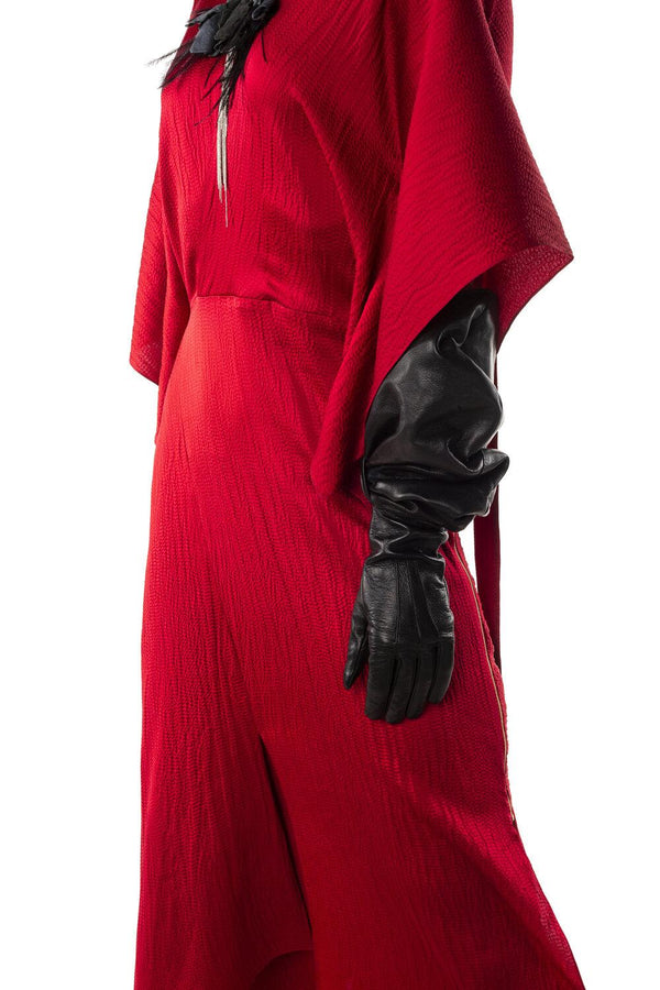 Gants d'opéra longs en cuir pour femme - Montserrat Devette 2