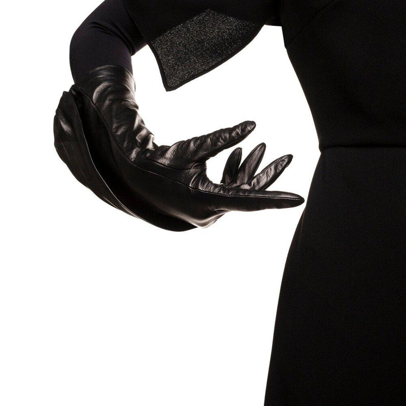Gants d'opéra longs en cuir pour femme - Suzanne