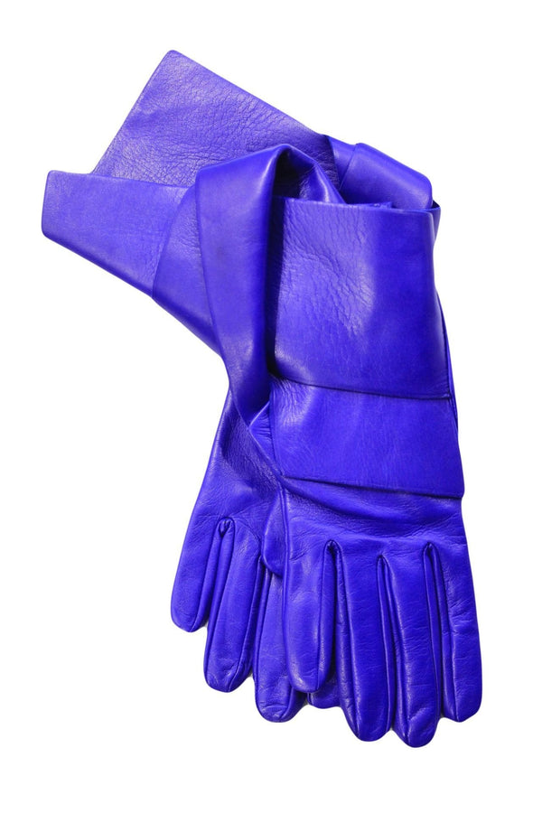 Gants Femme Cuir Noué Bleu-Clare