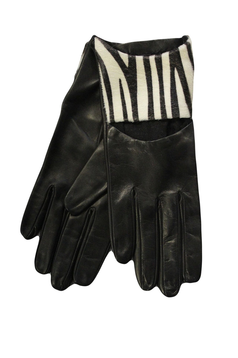 Gants en cuir contrastés doublés de soie pour femmes avec -Francesca Scoop