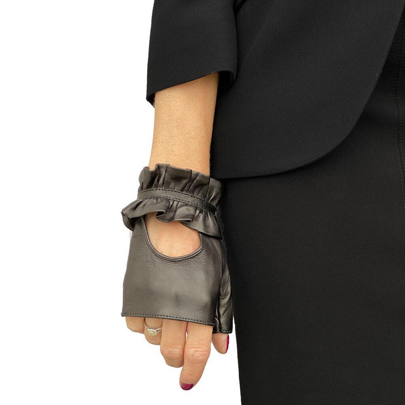 Gants sans doigts en cuir pour femmes - Haylee
