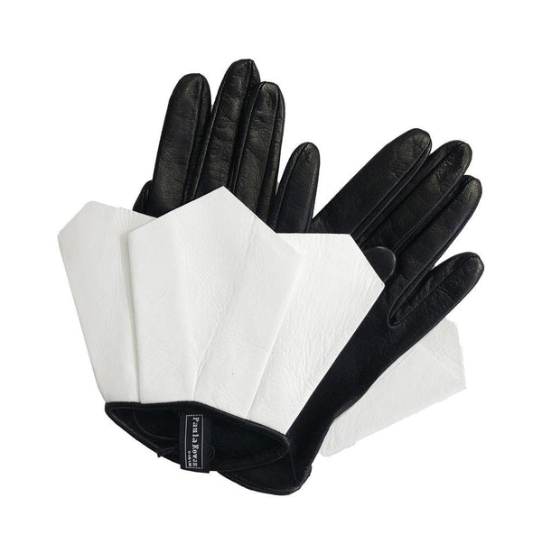 Gants en cuir doublés de soie pour femmes avec détail d'automne-Bonnie