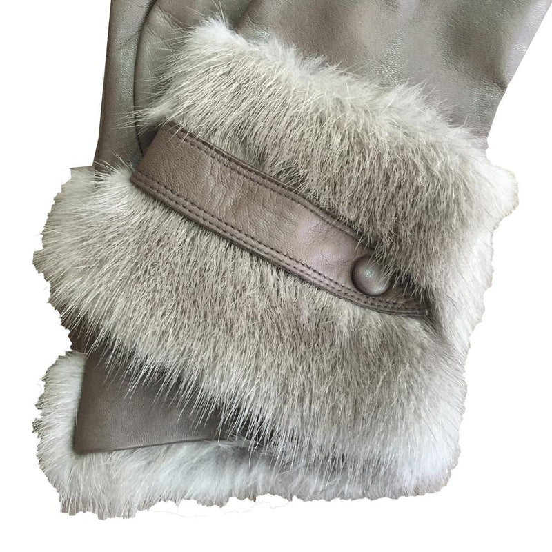 Gants Femme Cuir Agneau Fourrure Vison - Véronique Vison