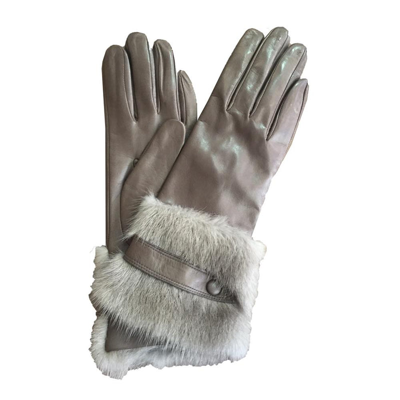 Gants Femme Cuir Agneau Fourrure Vison - Véronique Vison
