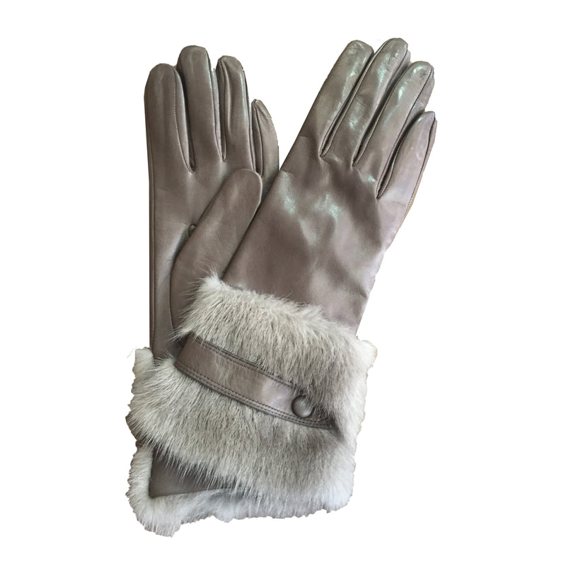 Gants Femme Cuir Agneau Fourrure Vison - Véronique Vison