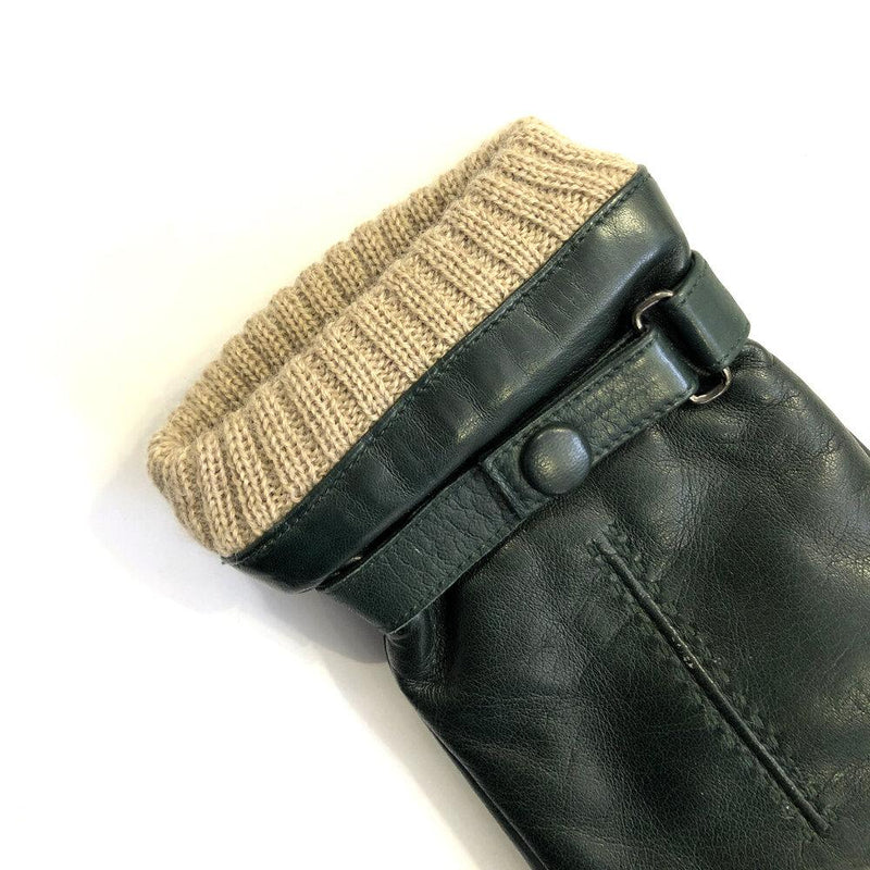 Gants en cuir d'agneau doublés de cachemire cousus à la main pour hommes avec poignets en cachemire tricotés-Kearney 2