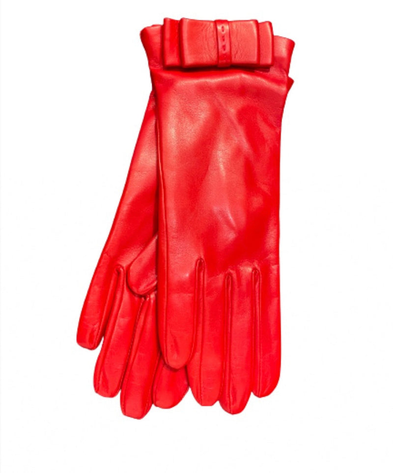 Gants Femme Classiques En Cuir Nappa Avec Nœud Aplati Minnie Nœud Plat