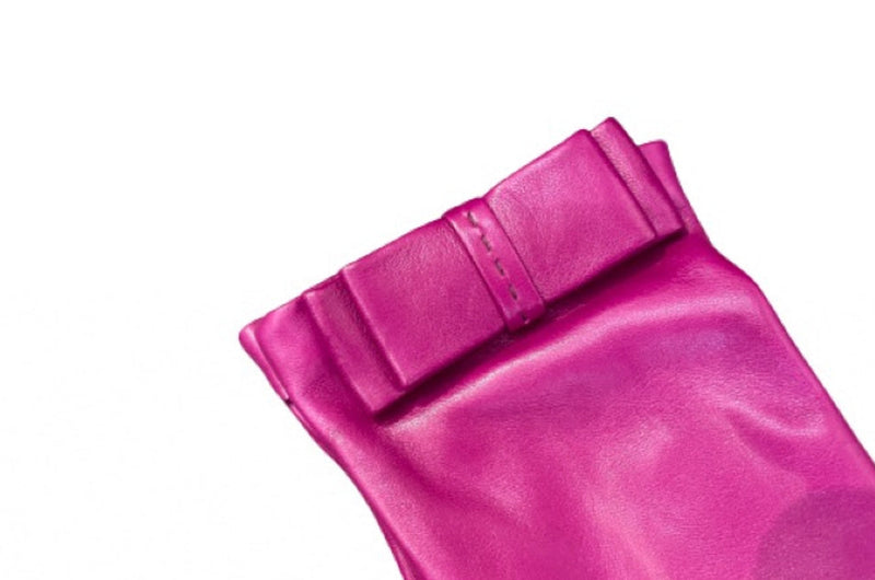 Gants Femme Classiques En Cuir Nappa Avec Nœud Aplati Minnie Nœud Plat