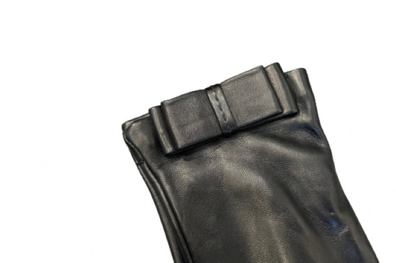 Gants Femme Classiques En Cuir Nappa Avec Nœud Aplati Minnie Nœud Plat