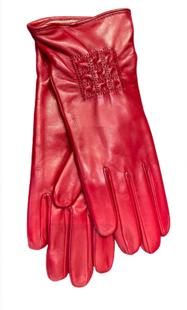 Gants en cuir matelassés doublés cachemire pour femme - Ingrid