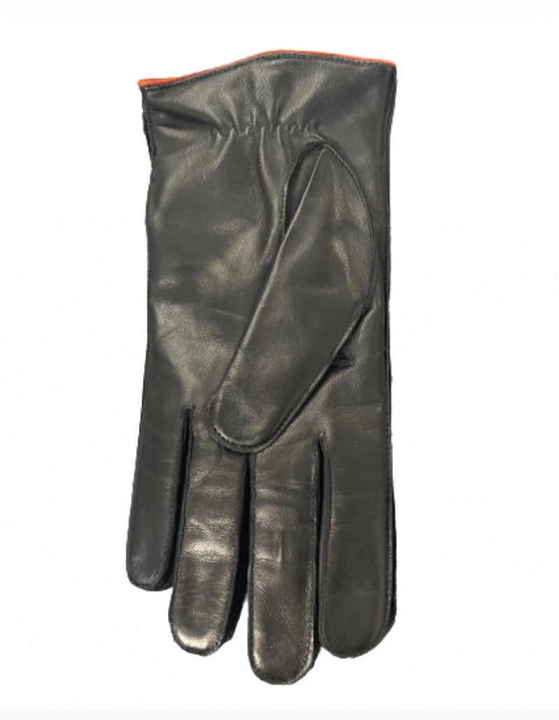 Gants en cuir doublés cachemire cousus main pour homme avec détails contrastés -Tom