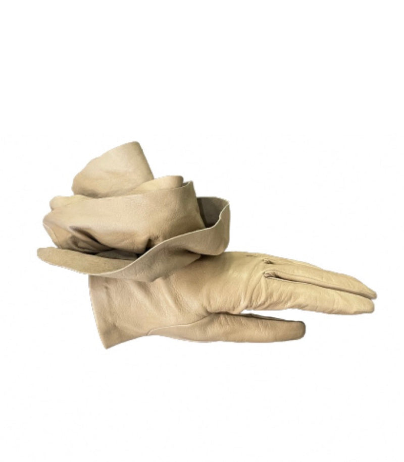 Gants en cuir de luxe doublés de soie pour femmes - Rose pivoine