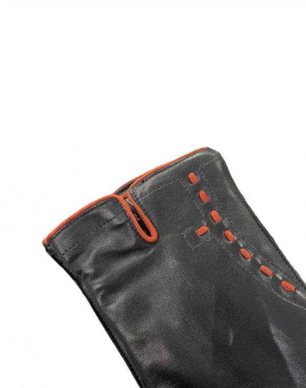 Gants en cuir doublés cachemire cousus main pour homme avec détails contrastés -Tom