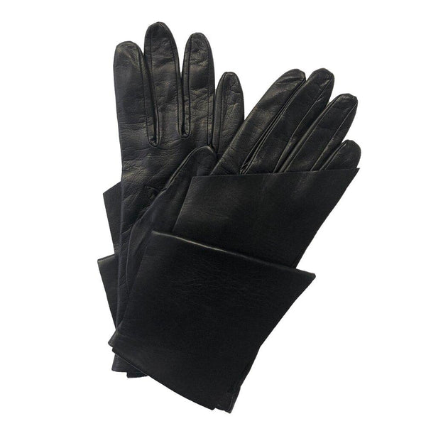Gants en cuir noir avec nœud angulaire pour femme - Alabama 4