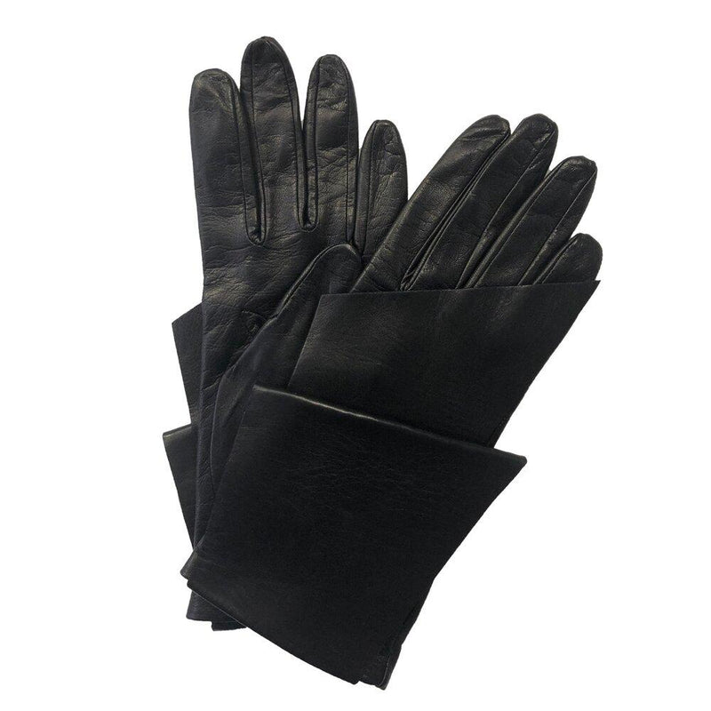 Gants en cuir noir avec nœud angulaire pour femme - Alabama 4