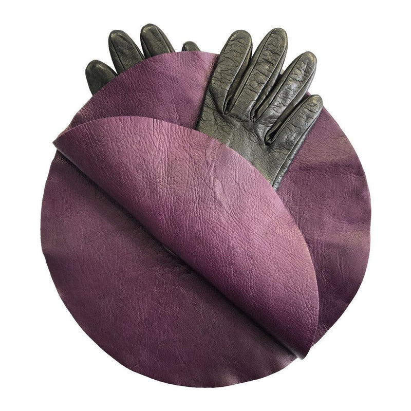 Gants en cuir d'agneau surdimensionnés à poignets contrastés pour femmes - Danielle 4