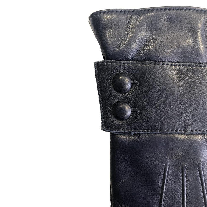 Gants Femme Cuir Doublé Cachemire Avec Bracelet Boutons.-Belle