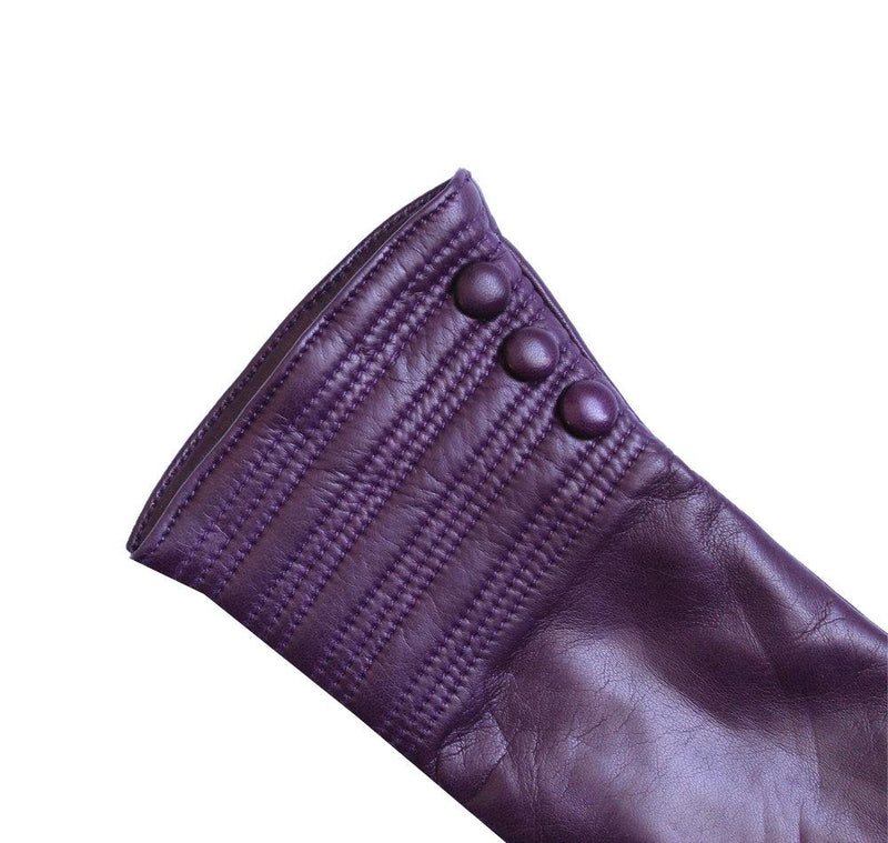 Gants en cuir doublés de cachemire pour femmes avec détail de style bracelet - Marianne