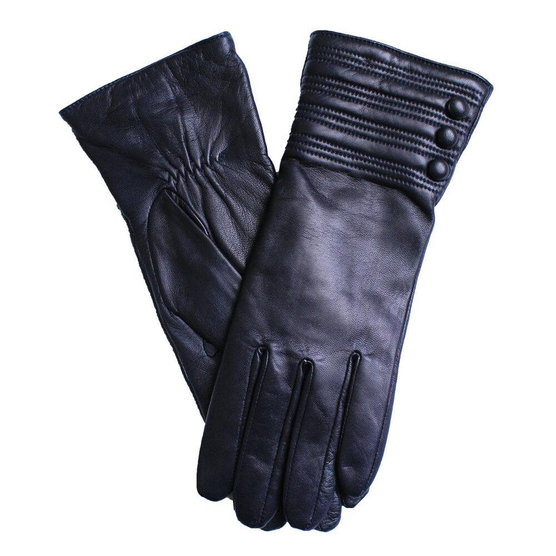 Gants en cuir doublés de cachemire pour femmes avec détail de style bracelet - Marianne