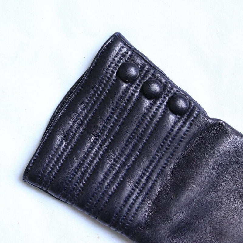 Gants en cuir doublés de cachemire pour femmes avec détail de style bracelet - Marianne