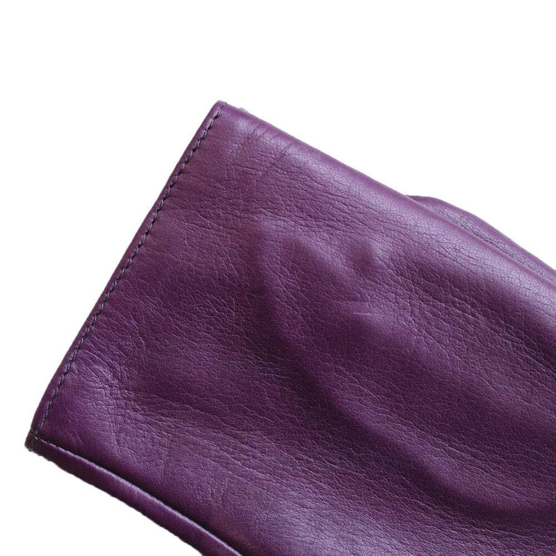Gants en cuir sans doigts doublés de soie pour femmes - Manchette en cuir Fergie