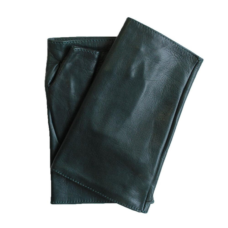 Gants en cuir sans doigts doublés de soie pour femmes - Manchette en cuir Fergie