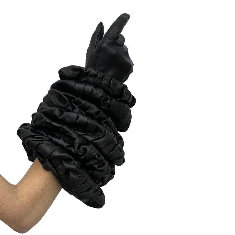 Gants en cuir froncés aux coudes pour femme - Montserrat Bubble 2