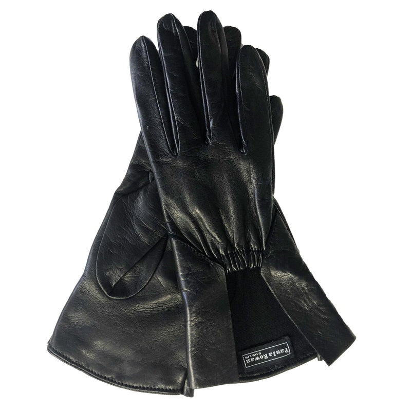 Gants en cuir échancrés pour femmes avec manchette angulaire.-Marnie