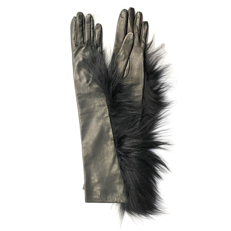 Gants en cuir de fourrure de renard doublés de soie pour femmes - Eva