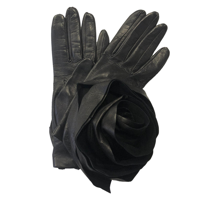 Gants en cuir de luxe doublés de soie pour femmes - Rose pivoine