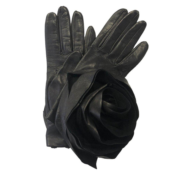 Gants en cuir de luxe doublés de soie pour femmes - Rose pivoine