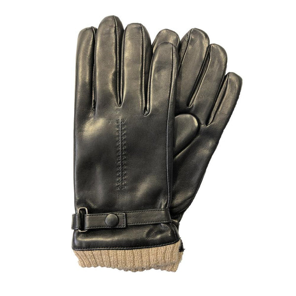Gants en cuir d'agneau doublés de cachemire cousus à la main pour hommes avec poignets en cachemire tricotés-Kearney 2