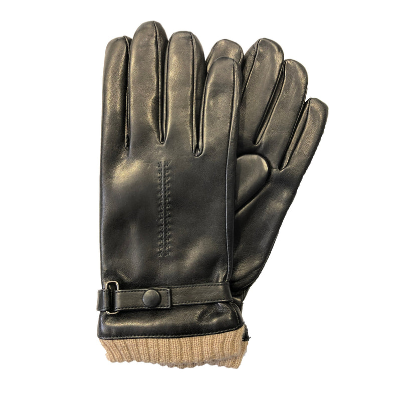 Gants en cuir d'agneau doublés de cachemire cousus à la main pour hommes avec poignets en cachemire tricotés-Kearney 2