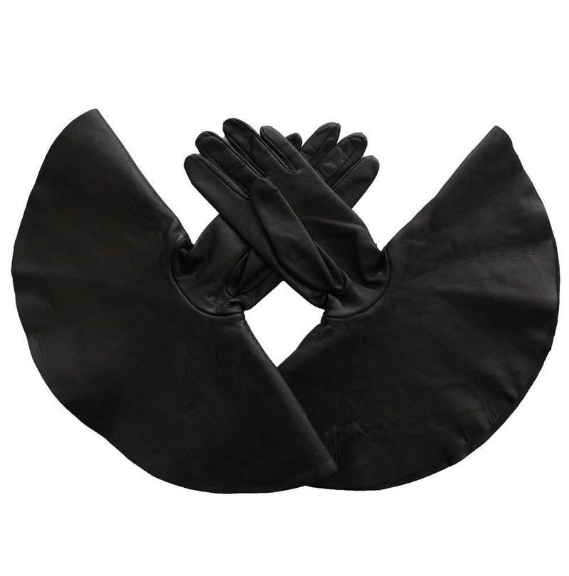 Gants en cuir d'agneau surdimensionnés à poignets contrastés pour femmes - Danielle 4