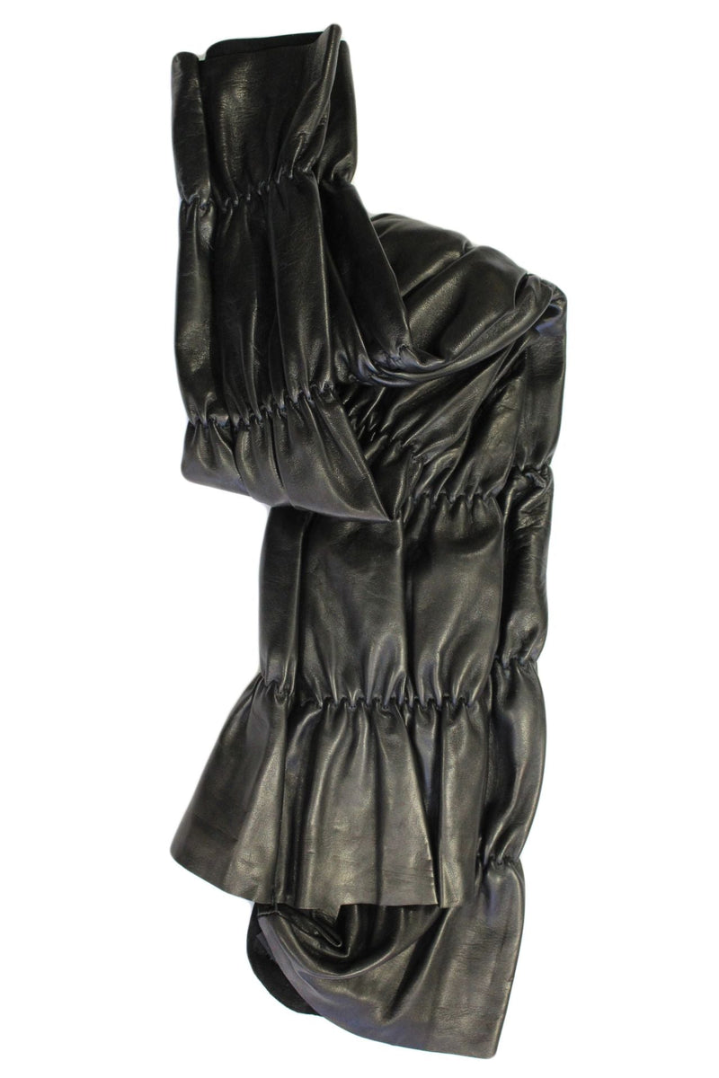 Gants en cuir sans doigts avec poignets froncés pour femmes - Julianne Fergie 30bt