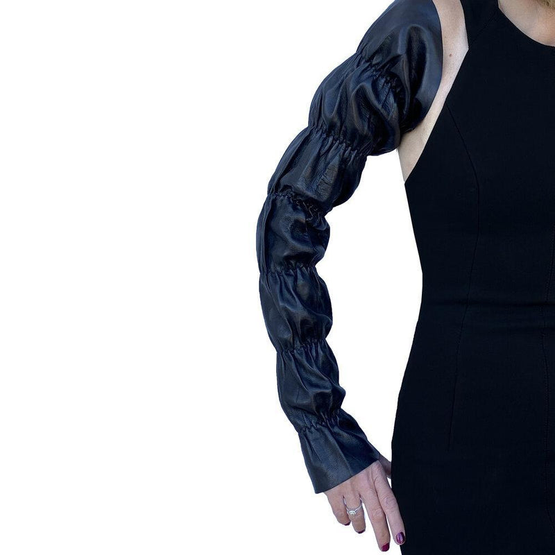 Gants en cuir sans doigts avec poignets froncés pour femmes - Julianne Fergie 30bt